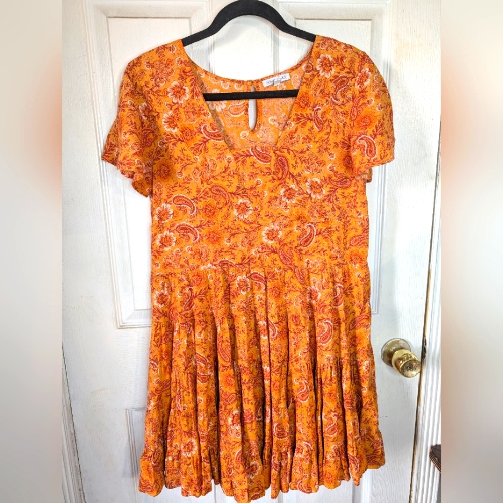 Orange Paisley Dress‎